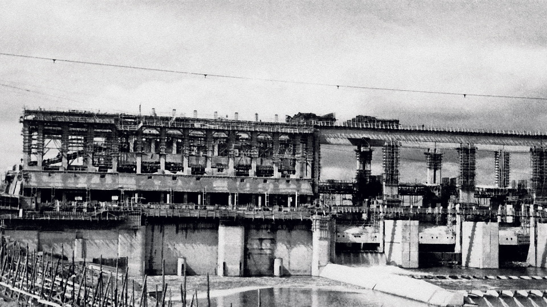 Строительство Угличской ГЭС. 1939 год